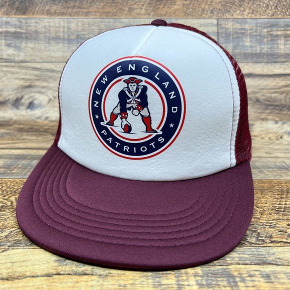Unbranded Other - Vintage New England Patriots Mens Trucker Hat Maroon Snapback 1960 Logo NFL Cap